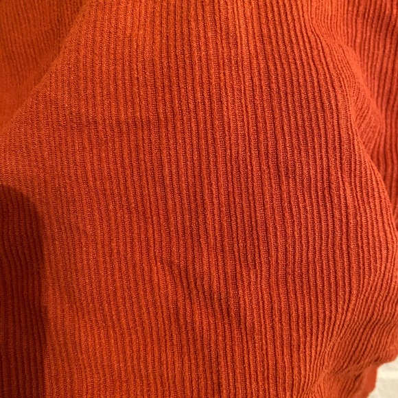 Free People Cropped Orange Ribbed Stretch Longsleeve Scoop Neck Scoop Back M/L - Picture 5 of 6